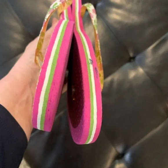 Vera Bradley Lilli Bell pink floral flip flops L - Picture 4 of 6